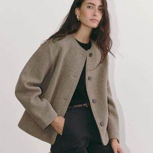 Cocoon Coat in Wool - Heather Taupe XS